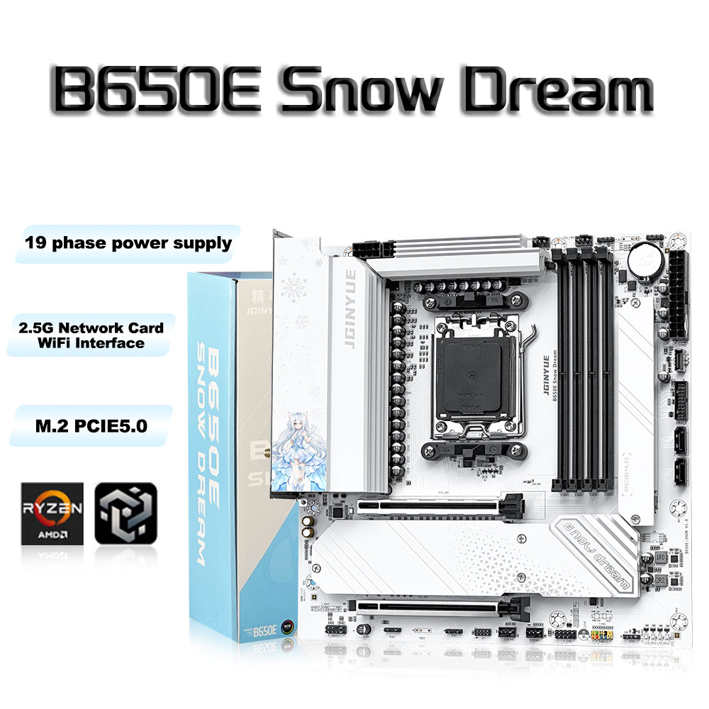 JGINYUE B650E Snow Dream AM5 M - Am5 Micro Atx Pcie 5.0 Motherboard incelemesi ve fiyatı